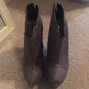 Grey calf hair booties